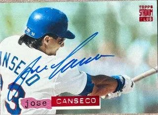 Jose Canseco Signed 1994 Stadium Club Baseball Card - Texas Rangers