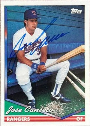 Jose Canseco Signed 1994 Topps Baseball Card - Texas Rangers
