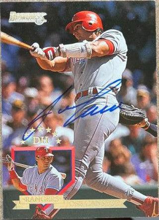 Jose Canseco Signed 1995 Donruss Baseball Card - Texas Rangers - PastPros