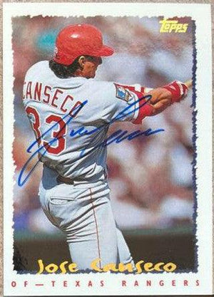 Jose Canseco Signed 1995 Topps Baseball Card - Texas Rangers - PastPros