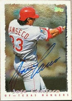 Jose Canseco Signed 1995 Topps Cyberstats Baseball Card - Texas Rangers