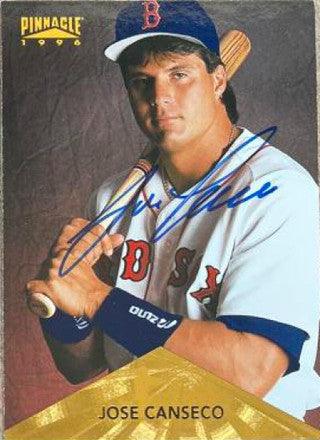 Jose Canseco Signed 1996 Pinnacle Baseball Card - Boston Red Sox - PastPros