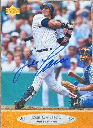 Jose Canseco Signed 1996 Upper Deck Baseball Card - Boston Red Sox - PastPros