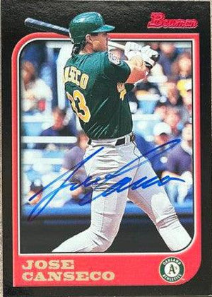 Jose Canseco Signed 1997 Bowman Baseball Card - Oakland A's - PastPros
