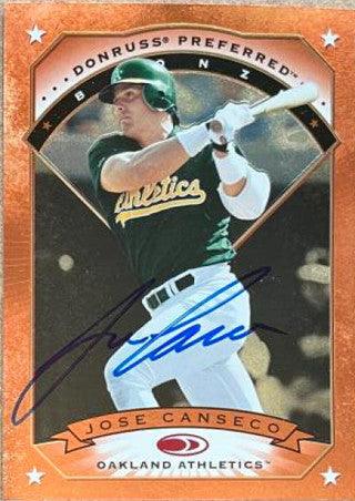 Jose Canseco Signed 1997 Donruss Preferred Baseball Card - Oakland A's - PastPros