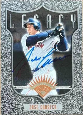 Jose Canseco Signed 1997 Leaf Baseball Card - Boston Red Sox