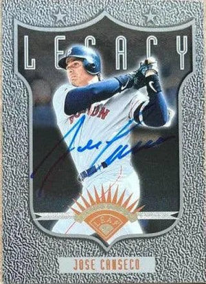 Jose Canseco Signed 1997 Leaf Baseball Card - Boston Red Sox