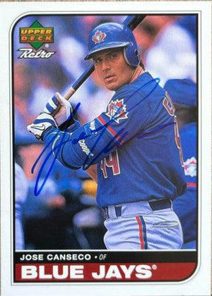 Jose Canseco Signed 1998 Upper Deck Retro Baseball Card - Toronto Blue Jays - PastPros