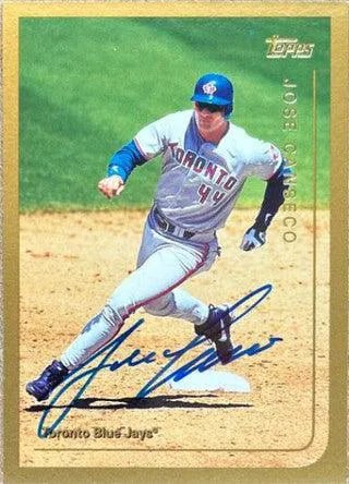 Jose Canseco Signed 1999 Topps Baseball Card - Toronto Blue Jays