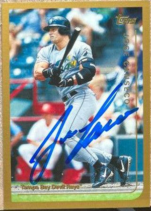 Jose Canseco Signed 1999 Topps Traded Baseball Card - Tampa Bay Devil Rays - PastPros