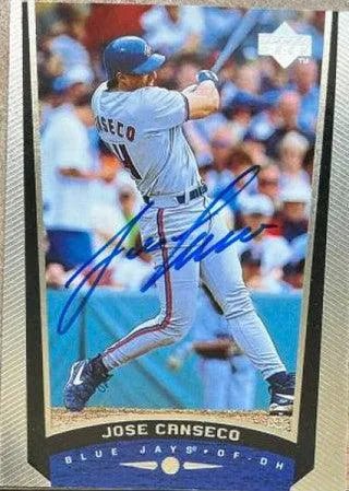 Jose Canseco Signed 1999 Upper Deck Baseball Card - Toronto Blue Jays