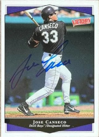 Jose Canseco Signed 1999 Upper Deck Victory Baseball Card - Tampa Bay Devil Rays