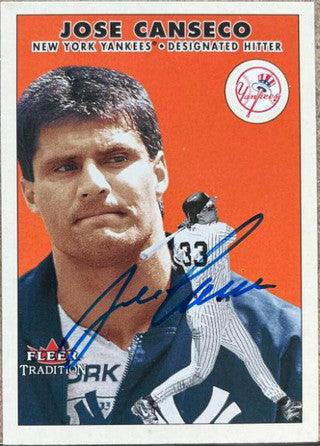 Jose Canseco Signed 2000 Fleer Tradition Update Baseball Card - New York Yankees - PastPros