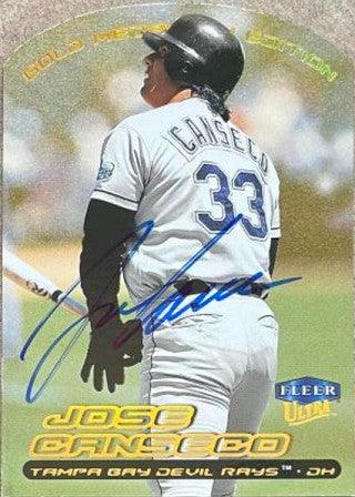 Jose Canseco Signed 2000 Fleer Ultra Gold Medallion Baseball Card - Tampa Bay Devil Rays - PastPros