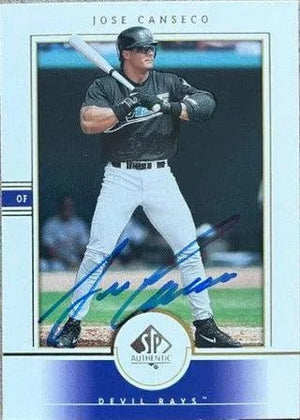 Jose Canseco Signed 2000 SP Authentic Baseball Card - Tampa Bay Devil Rays