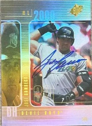 Jose Canseco Signed 2000 SPx Authentic Baseball Card - Tampa Bay Devil Rays
