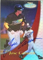 Jose Canseco Signed 2000 Topps Gold Label Class 3 Baseball Card - Tampa Bay Devil Rays