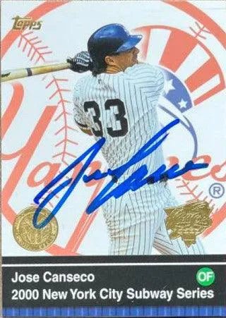 Jose Canseco Signed 2000 Topps Subway Series Baseball Card - New York Yankees