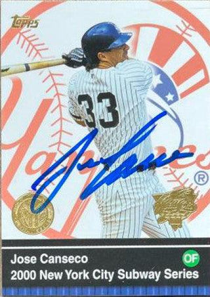 Jose Canseco Signed 2000 Topps Subway Series Baseball Card - New York Yankees - PastPros
