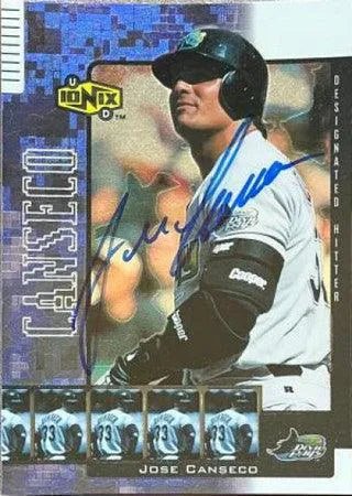 Jose Canseco Signed 2000 UD Ionix Baseball Card - Tampa Bay Devil Rays