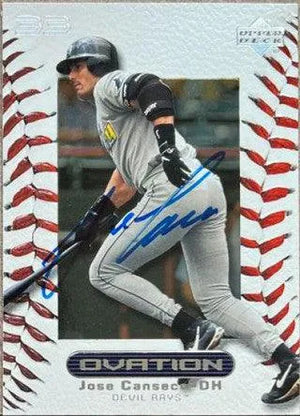 Jose Canseco Signed 2000 Upper Deck Ovation Baseball Card - Tampa Bay Devil Rays - PastPros