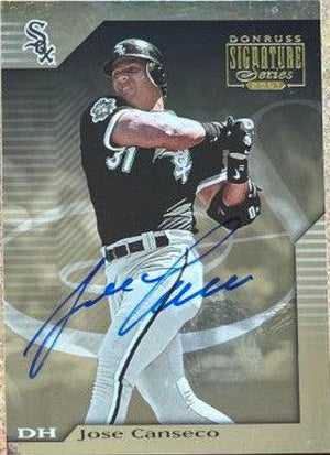 Jose Canseco Signed 2001 Donruss Signature Baseball Card - Chicago White Sox - PastPros