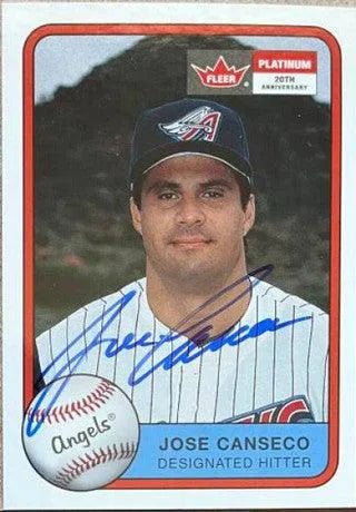 Jose Canseco Signed 2001 Fleer Platinum Baseball Card - Anaheim Angels