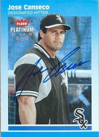Jose Canseco Signed 2001 Fleer Platinum Baseball Card - Chicago White Sox - PastPros