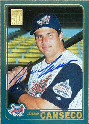 Jose Canseco Signed 2001 Topps Baseball Card - Anaheim Angels - PastPros