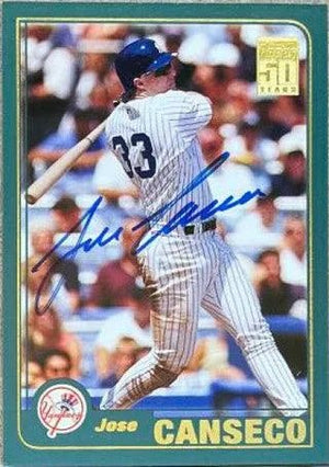 Jose Canseco Signed 2001 Topps Baseball Card - New York Yankees