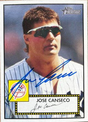 Jose Canseco Signed 2001 Topps Heritage Baseball Card - New York Yankees - PastPros