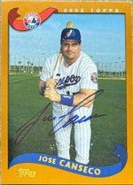 Jose Canseco Signed 2002 Topps Baseball Card - Montreal Expos