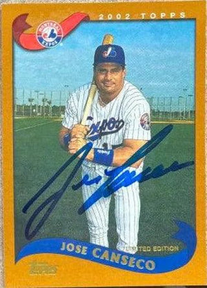Jose Canseco Signed 2002 Topps Limited Edition Baseball Card - Montreal Expos