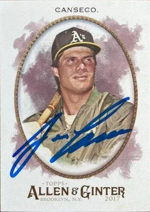 Jose Canseco Signed 2017 Allen & Ginter Baseball Card - Oakland A's