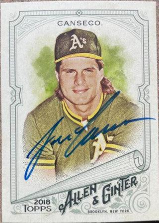 Jose Canseco Signed 2018 Allen & Ginter Baseball Card - Oakland A's - PastPros