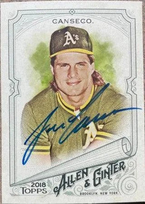 Jose Canseco Signed 2018 Allen & Ginter Baseball Card - Oakland A's