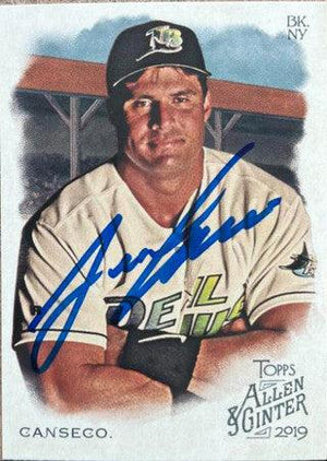 Jose Canseco Signed 2019 Allen & Ginter Baseball Card - Tampa Bay Devil Rays - PastPros