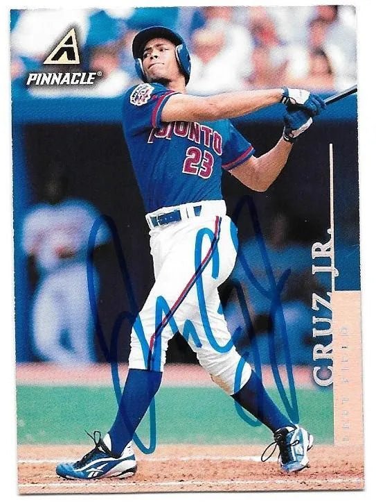 Jose Cruz Jr Signed 1998 Pinnacle Baseball Card - Toronto Blue Jays