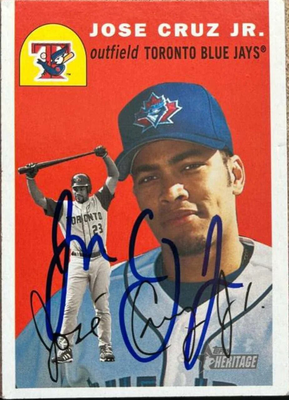 Jose Cruz Jr Signed 2003 Topps Heritage Baseball Card - Toronto Blue Jays