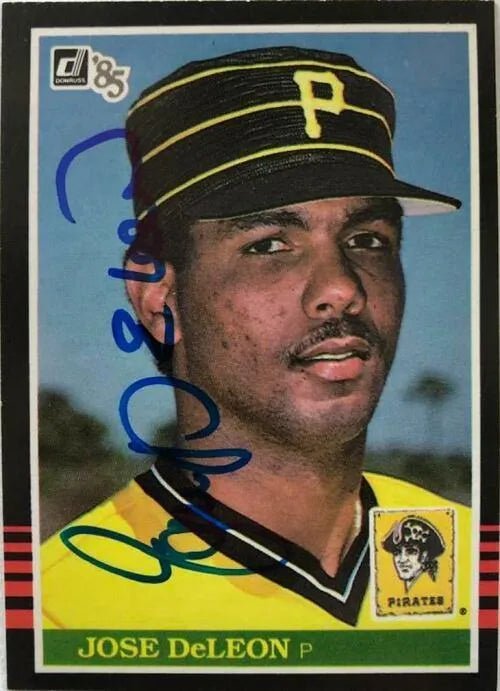 Jose Deleon Signed 1985 Donruss Baseball Card - Pittsburgh Pirates