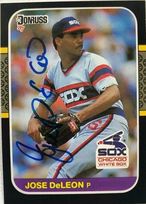Jose Deleon Signed 1987 Donruss Baseball Card - Chicago White Sox