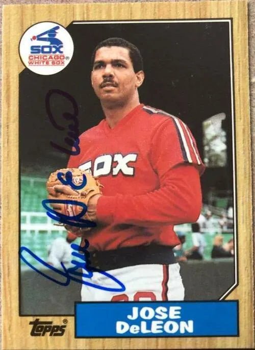 Jose Deleon Signed 1987 Topps Tiffany Baseball Card - Chicago White Sox