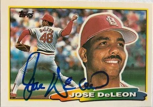 Jose Deleon Signed 1988 Topps Big Baseball Card - St Louis Cardinals