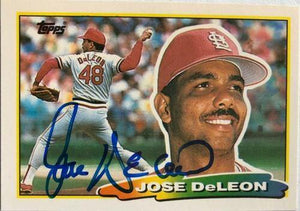 Jose Deleon Signed 1988 Topps Big Baseball Card - St Louis Cardinals - PastPros