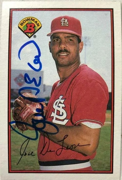 Jose Deleon Signed 1989 Bowman Baseball Card - St Louis Cardinals