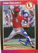 Jose Deleon Signed 1989 Donruss Baseball Card - St Louis Cardinals - PastPros