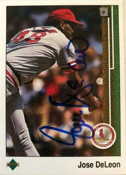 Jose Deleon Signed 1989 Upper Deck Baseball Card - St Louis Cardinals