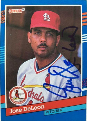 Jose Deleon Signed 1991 Donruss Baseball Card - St Louis Cardinals - PastPros