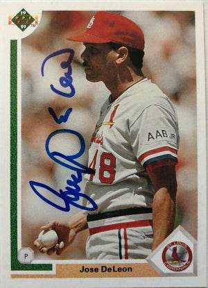 Jose Deleon Signed 1991 Upper Deck Baseball Card - St Louis Cardinals - PastPros