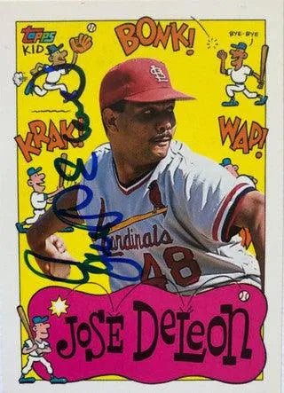 Jose Deleon Signed 1992 Topps Kids Baseball Card - St Louis Cardinals